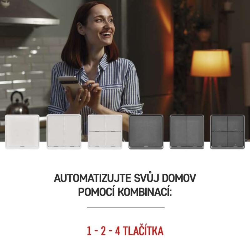 GoSmart Přenosný ovladač scén IP-2001ZB, ZigBee 3.0, 1-tlačítkový
