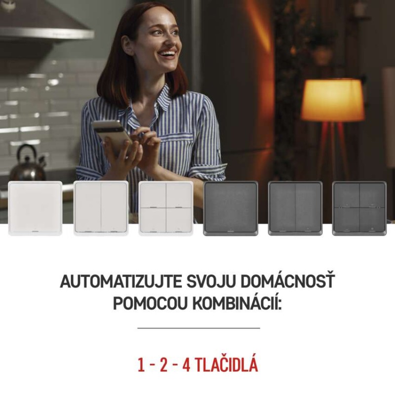 GoSmart Prenosný ovládač scén IP-2001ZB, ZigBee 3.0, 1-tlačidlový