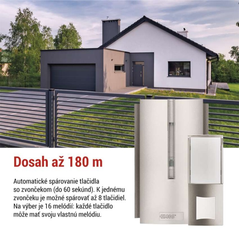 Domový bezdrôtový zvonček P5760N do zásuvky, možnosť predĺženia signálu