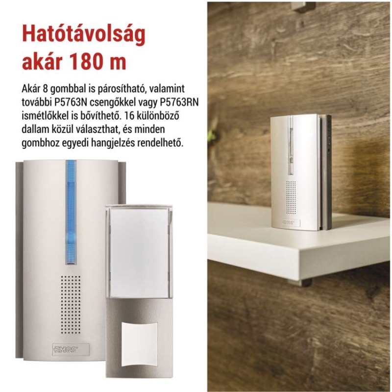Jelerősítő vezetéknélküli csengőhöz P5760N és P5763N, 3× AA