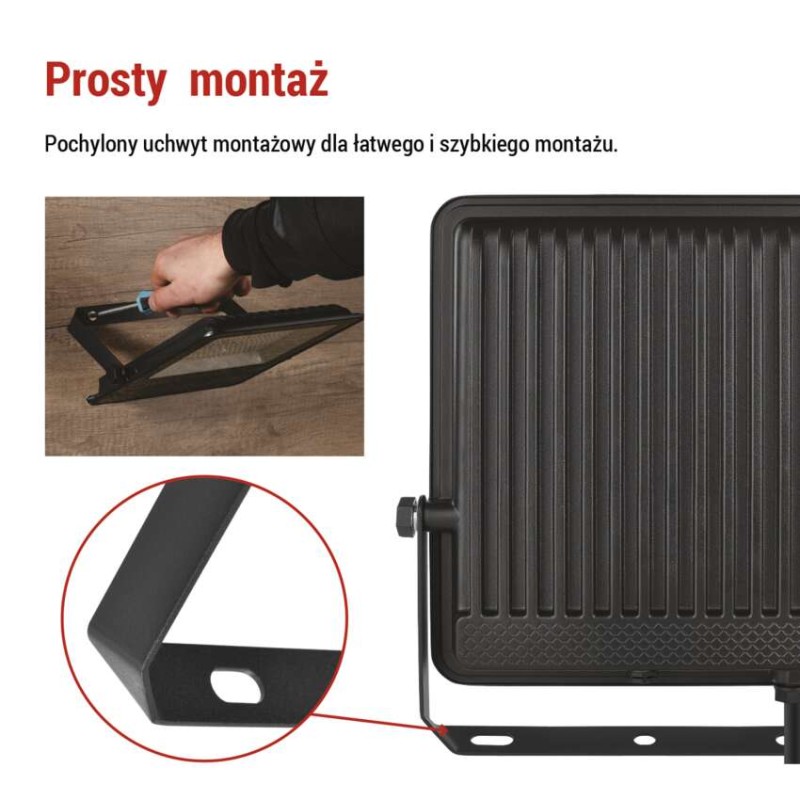 Naświetlacz LED VISIO 100 W czarny neutralna biel