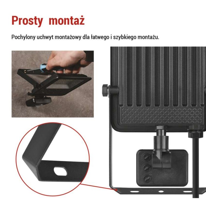 Naświetlacz LED VISIO z czujnikiem PIR 30 W, neutralna biel