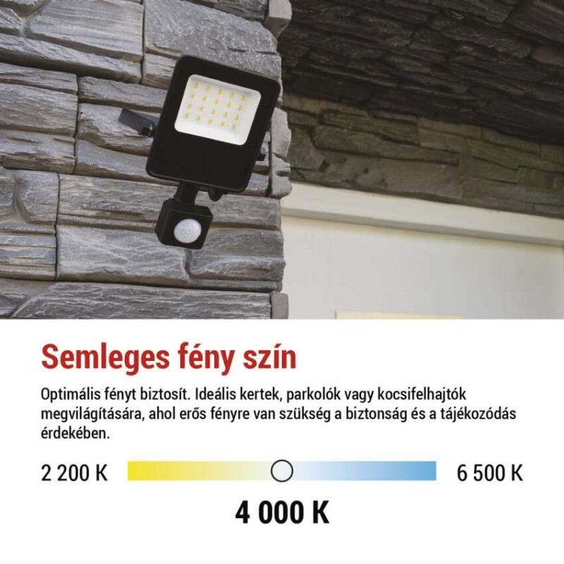EMOS VISIO LED reflektor 30 W mozgásérzékelővel IP54 term. fehér
