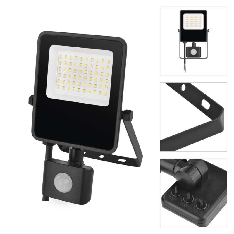 Naświetlacz LED VISIO z czujnikiem PIR 30 W, neutralna biel