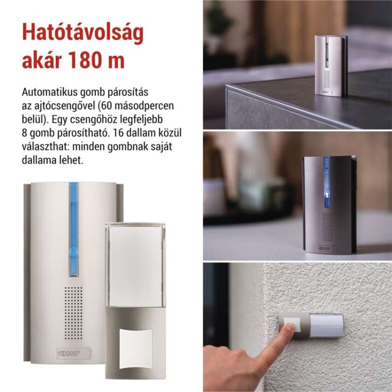 Vezeték nélküli csengő P5763N, 3× AA, ismétlési funkció