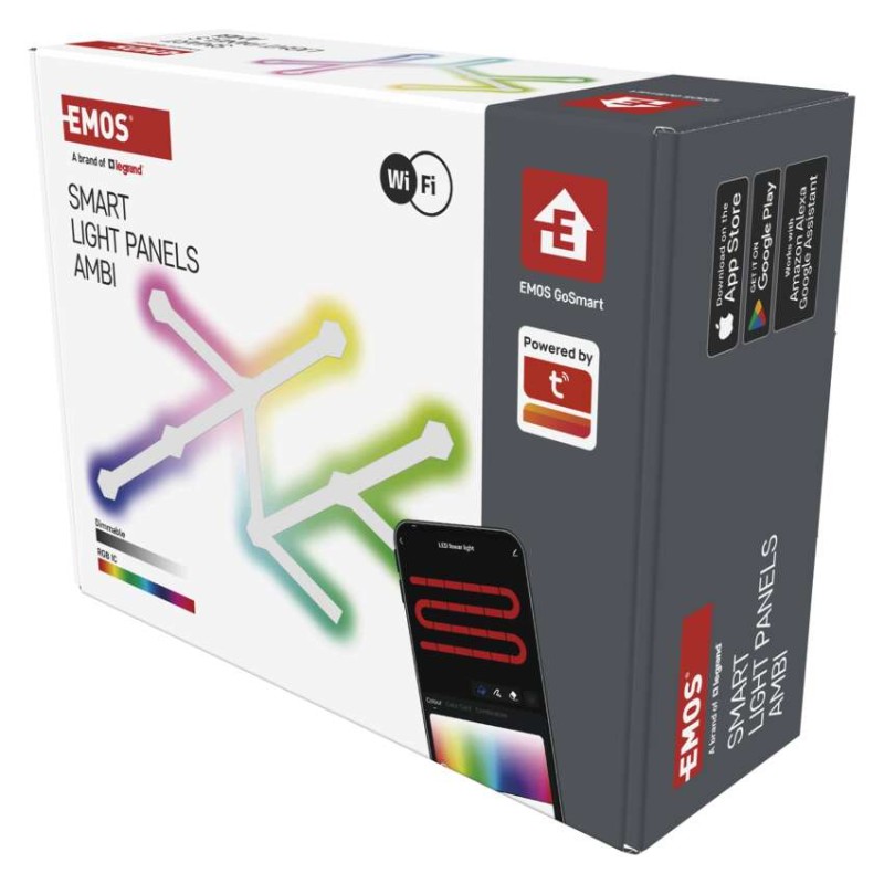 GoSmart LED gaismeklis Lines balts, 9 daļas, 34 W, RGBIC dimmējams, WiFi