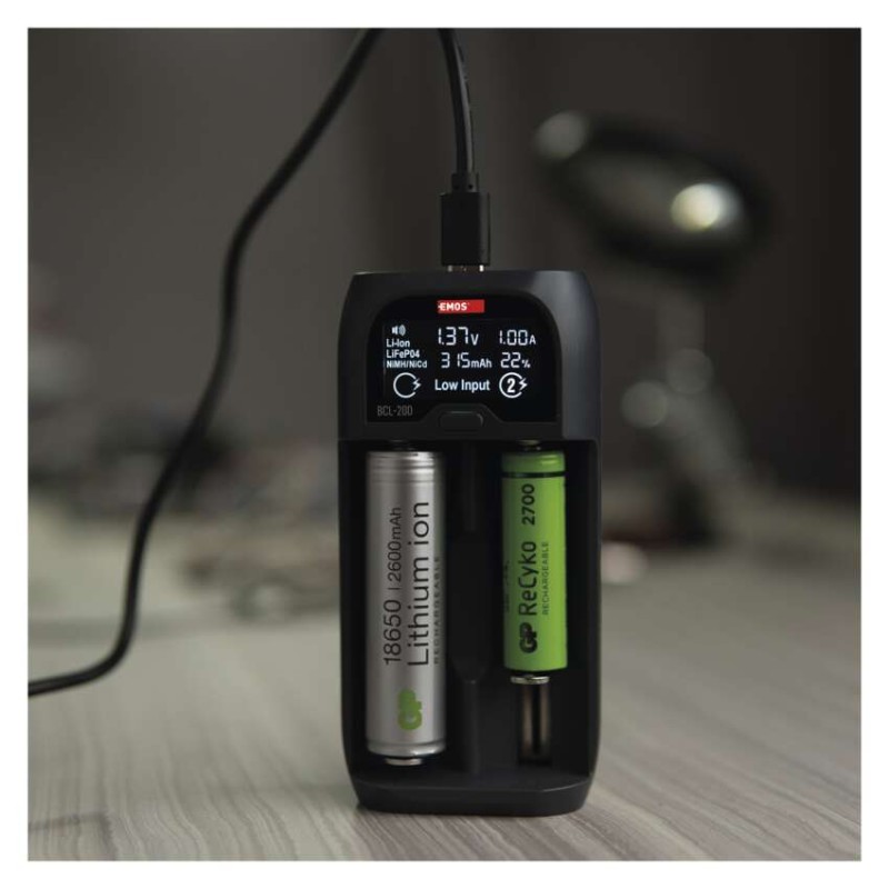 EMOS elemtöltő li-ion BCL-20D