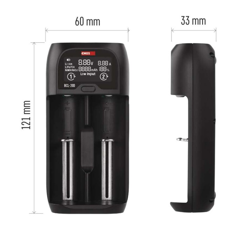 EMOS elemtöltő li-ion BCL-20D
