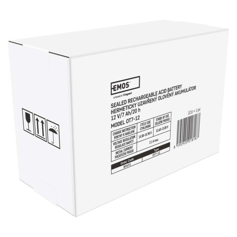 Bezúdržbový olovený akumulátor 12 V/7 Ah, faston 4,7 mm