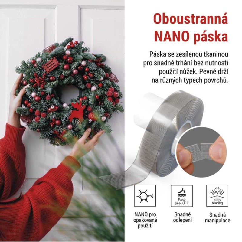 Oboustranná páska NANOGRID 19 mm / 3 m, transparentní