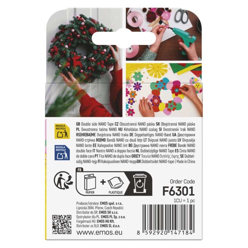 Oboustranná páska NANOGRID 19 mm / 3 m, transparentní