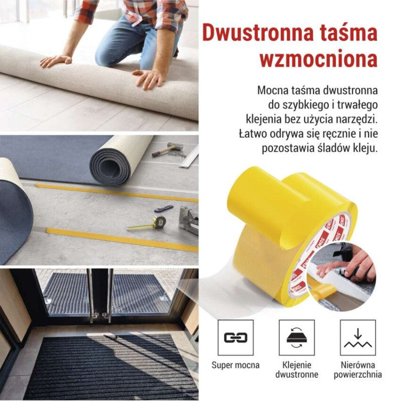 Dwustronna DUCT taśma 50 mm / 10 m, przezroczysta