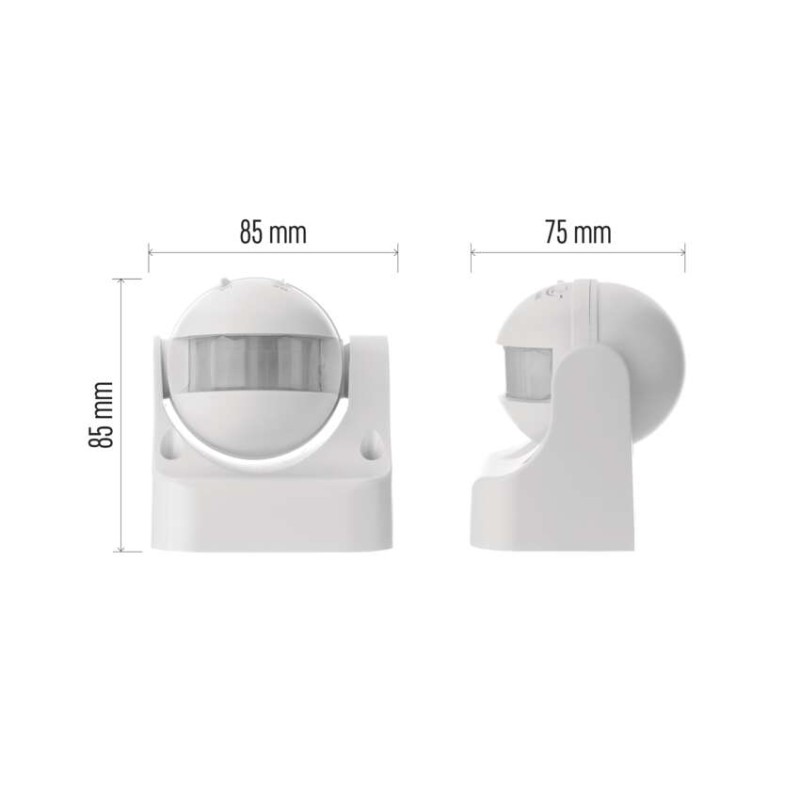 PIR senzor (pohybové čidlo) IP44 1200W, biely