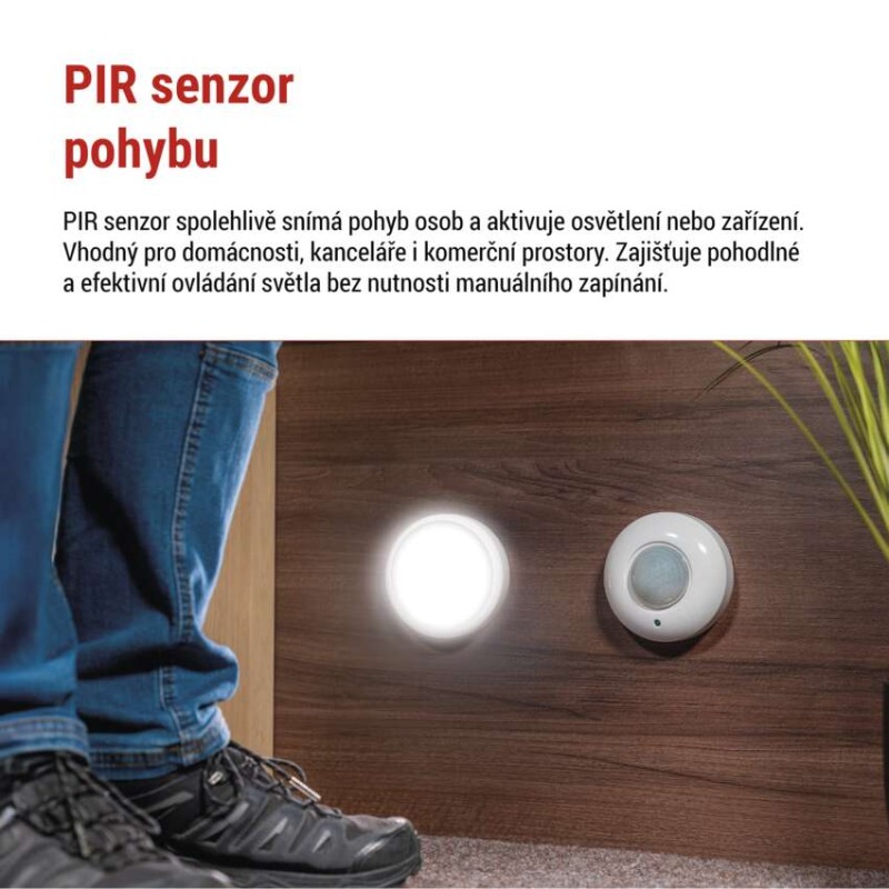 PIR senzor (pohybové čidlo) IP20 1200W, bílý