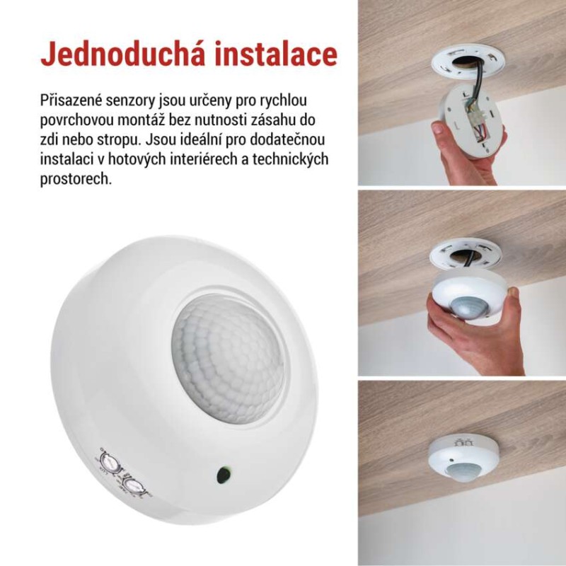 PIR senzor (pohybové čidlo) IP20 1200W, bílý