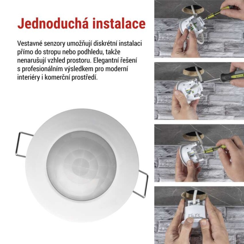 PIR senzor (pohybové čidlo) IP20 1200W, bílý