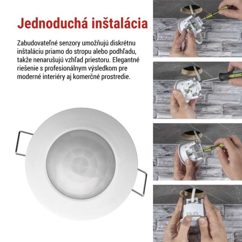 PIR senzor (pohybové čidlo) IP205 1200W, biely