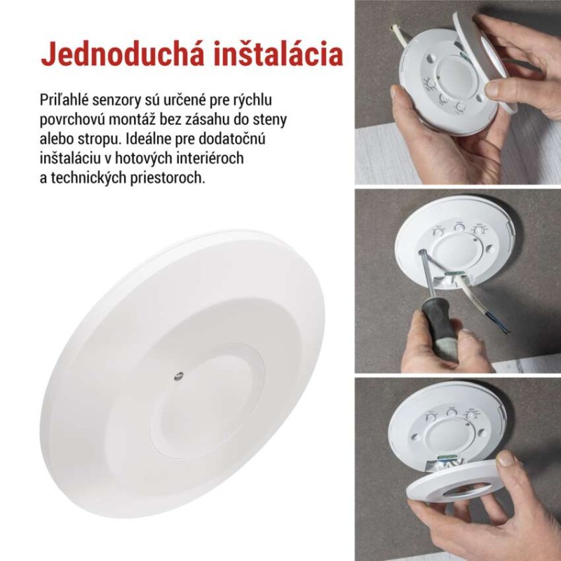 MW senzor (pohybové čidlo) IP20 2000W, biely