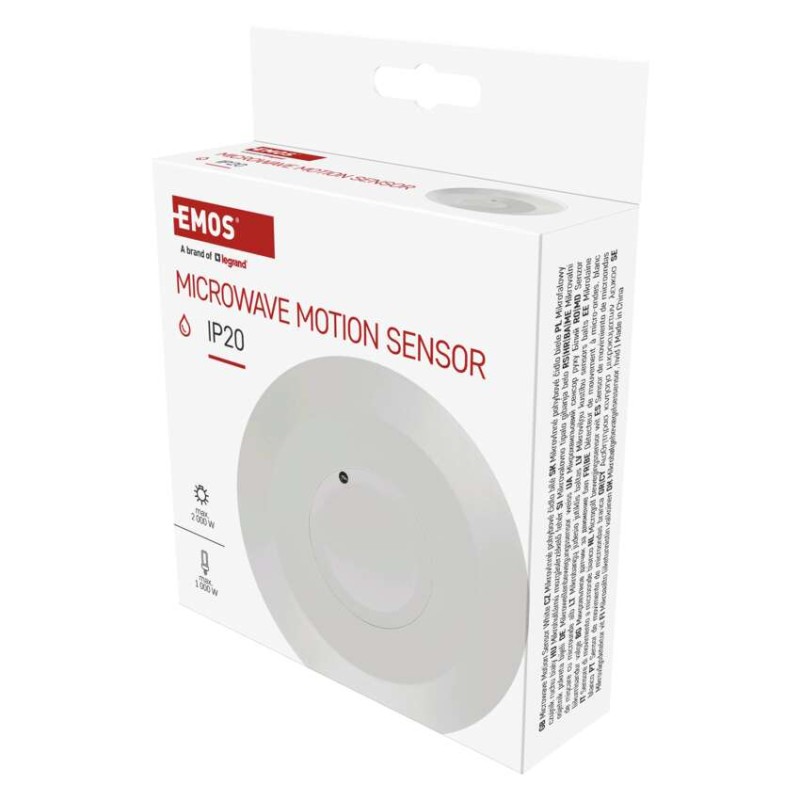 MW senzor (pohybové čidlo) IP20 2000W, biely