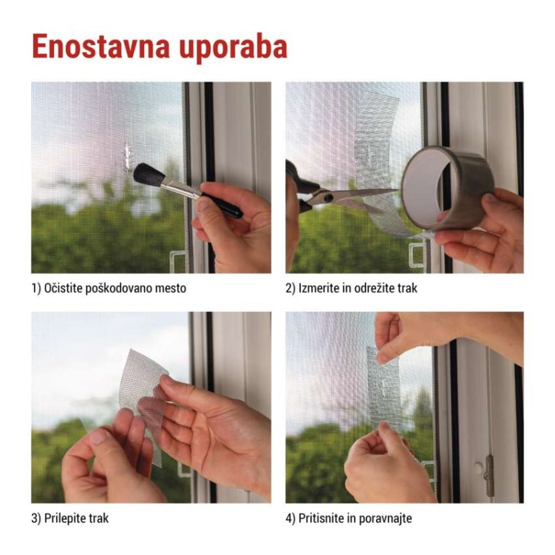 Trak za popravilo mreže proti žuželkam 50 mm / 2 m, prozoren