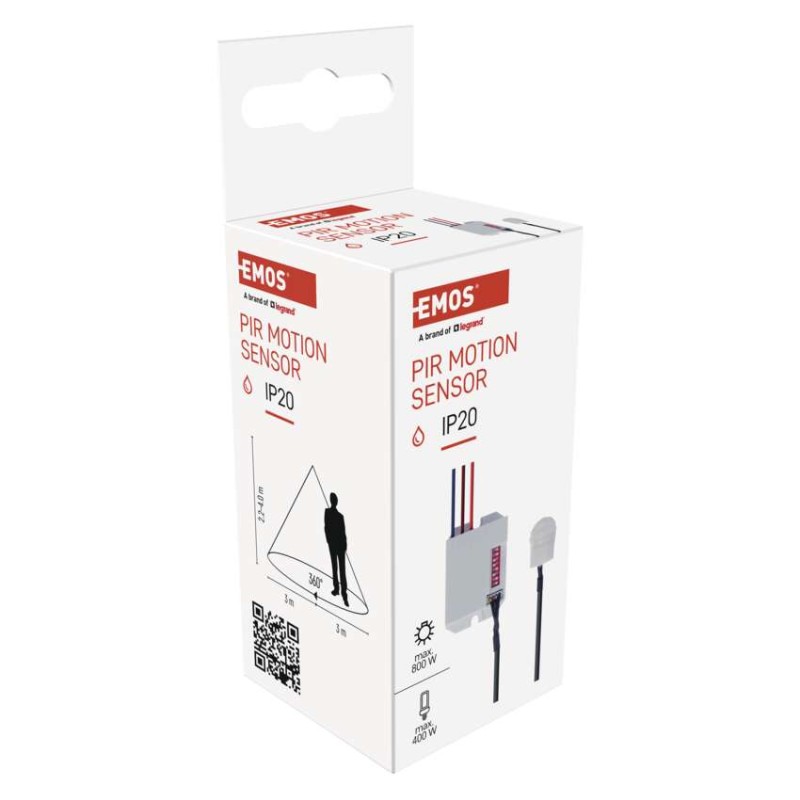 PIR senzor (pohybové čidlo) IP20 800W, biely