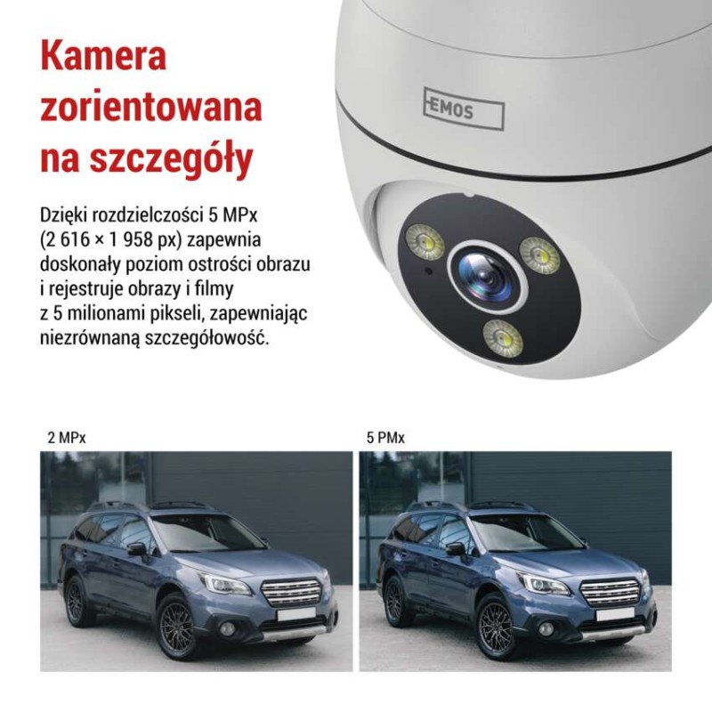 GoSmart Kamera zewnętrzna obrotowa IP-800 WASP z WiFi, biała