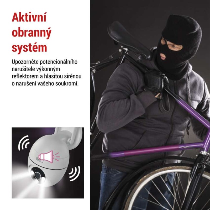 GoSmart Venkovní otočná kamera IP-800 WASP s WiFi, bílá