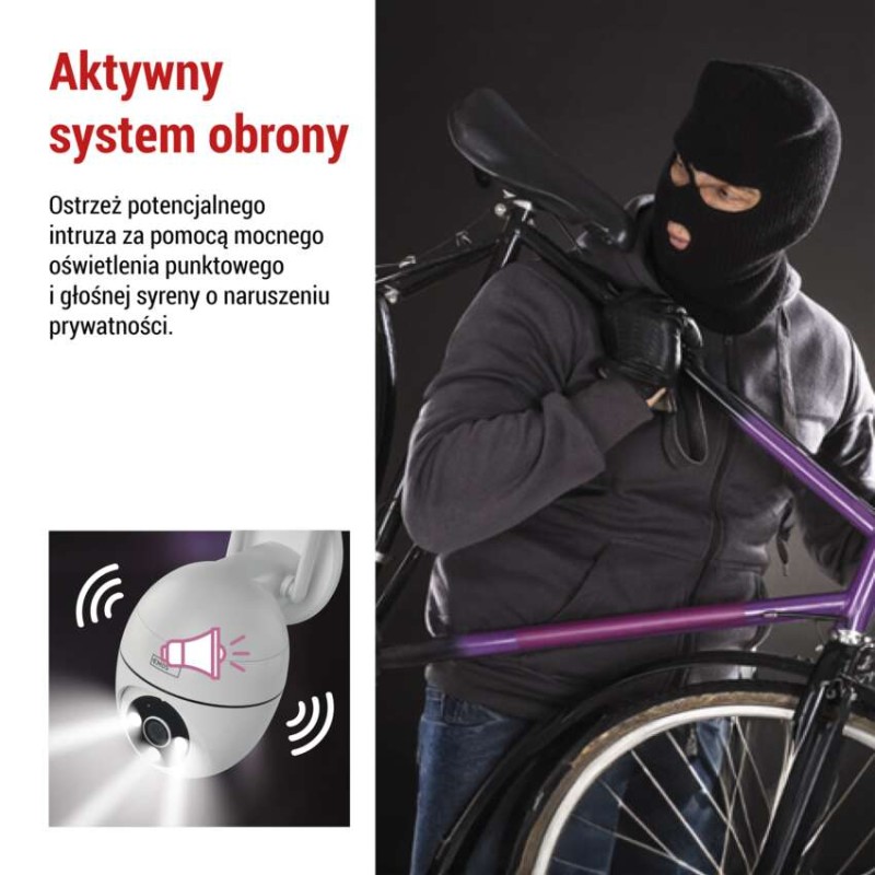 GoSmart Kamera zewnętrzna obrotowa IP-800 WASP z WiFi, biała