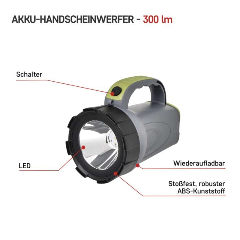 LED aufladbare Lampe P2311, 300 lm, 2400 mAh