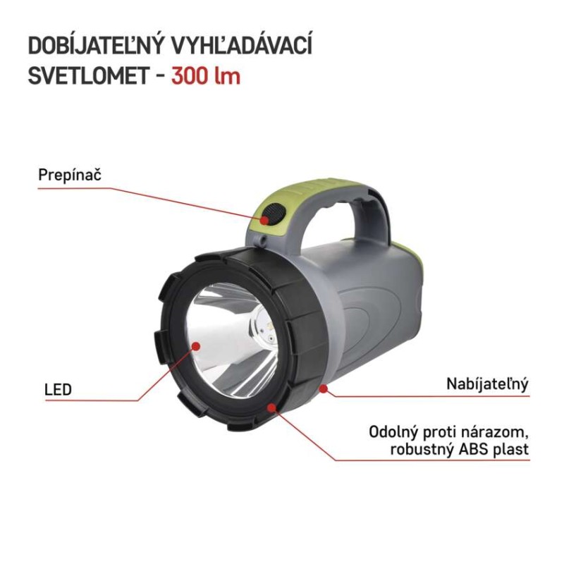 LED nabíjacie svietidlo P2311, 300 lm, 2400 mAh