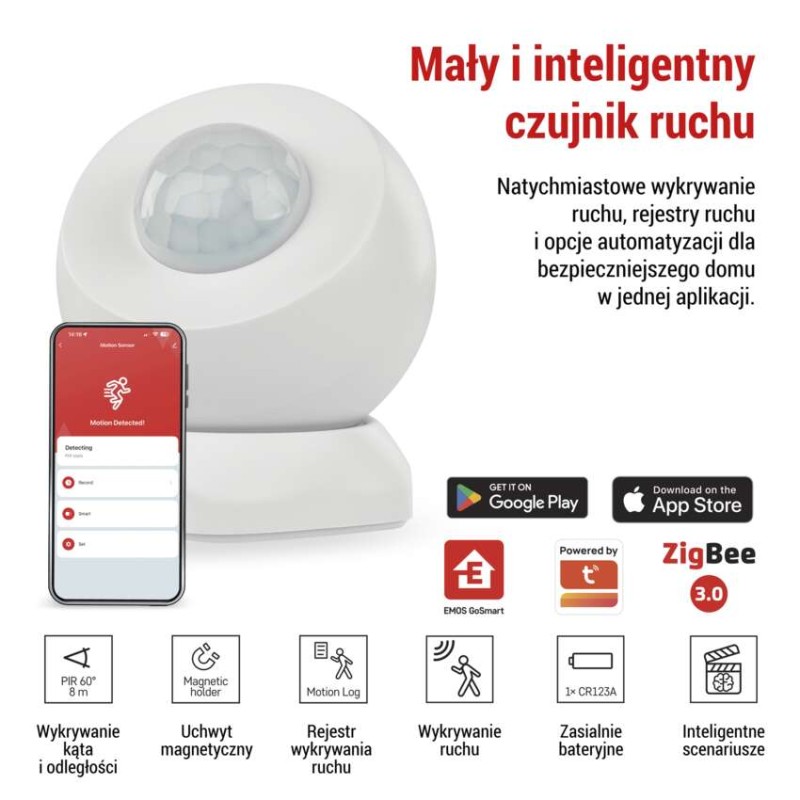 GoSmart Czujnik PIR (czujnik ruchu) IP20, ZigBee