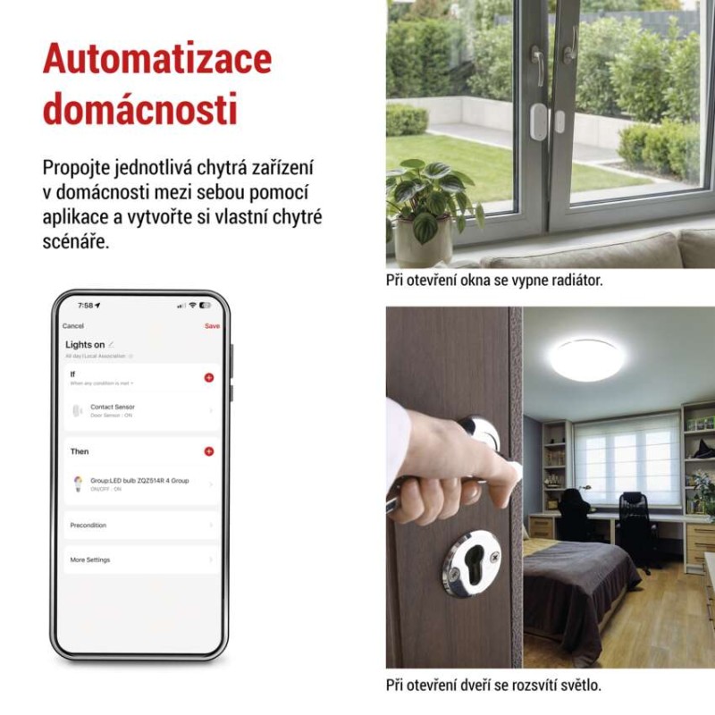 GoSmart Bezdrátový dveřní senzor IP-2011Z, ZigBee