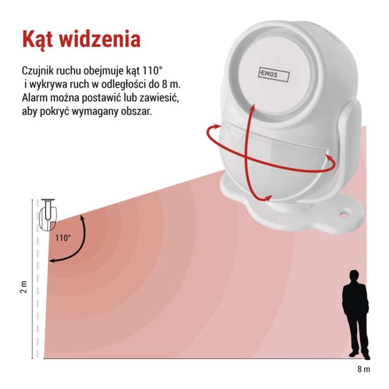 Alarm GoSmart IP‑126L GUARDIAN z czujnikiem ruchu, 6× czujników drzwi/okien, WiFi