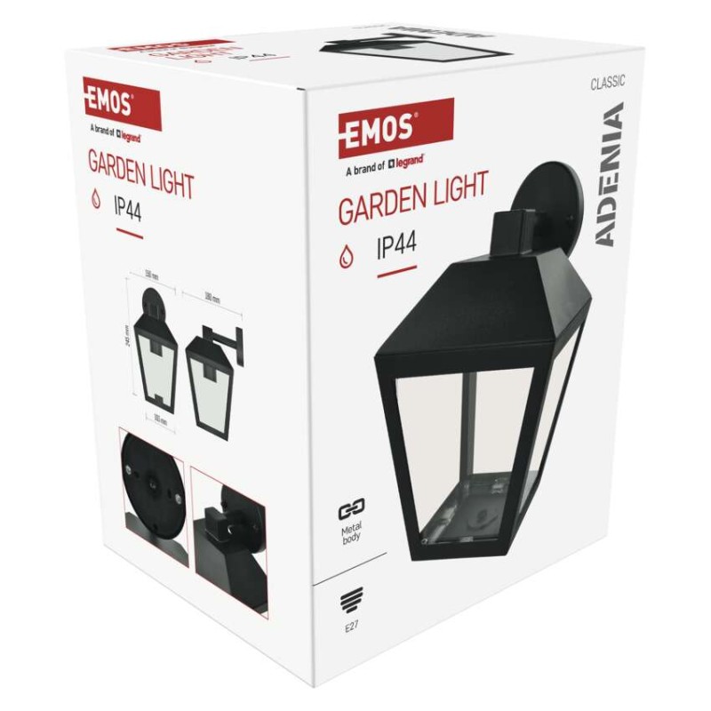 Záhradné nástenné svietidlo ADENIA, 18 x 15 x 24,5 cm, 1 x E27, 15 W