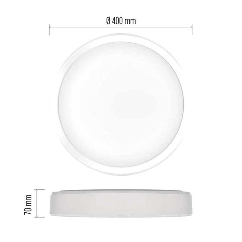 LED-valgusti ILVI 40 cm, 30 W, soe-külm valge, puldiga muudetava valgustugevusega