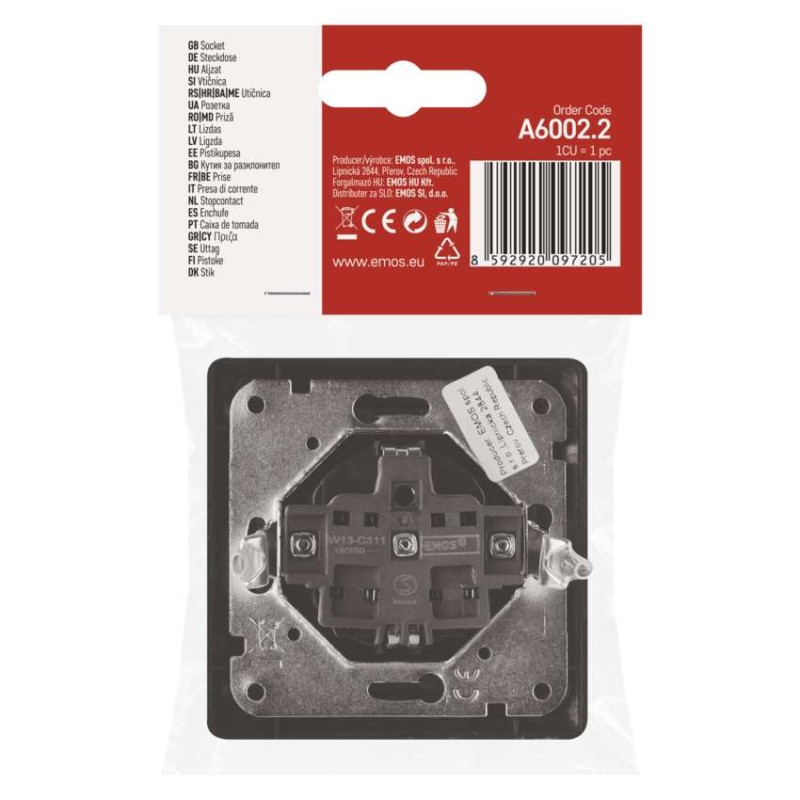 Viena kontaktligzda, antracīta 