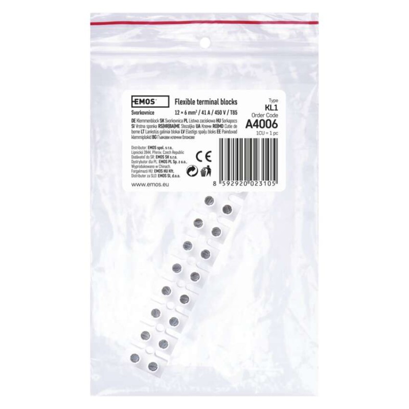 Svorkovnice 12x6,0 mm bílá, 1 ks