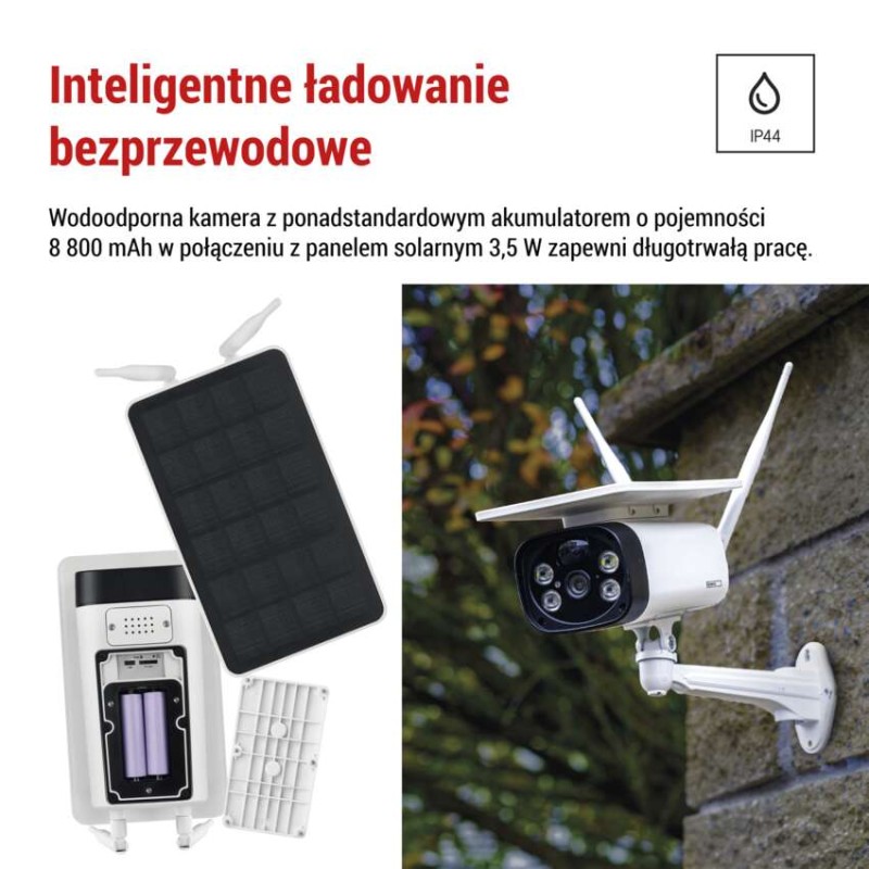 GoSmart Kamera zewnętrzna IP-600 EYE z WiFi, akumulatorem i panelem solarnym