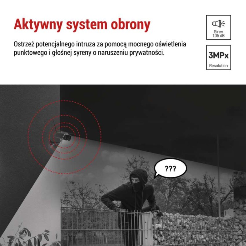 GoSmart Kamera zewnętrzna IP-600 EYE z WiFi, akumulatorem i panelem solarnym
