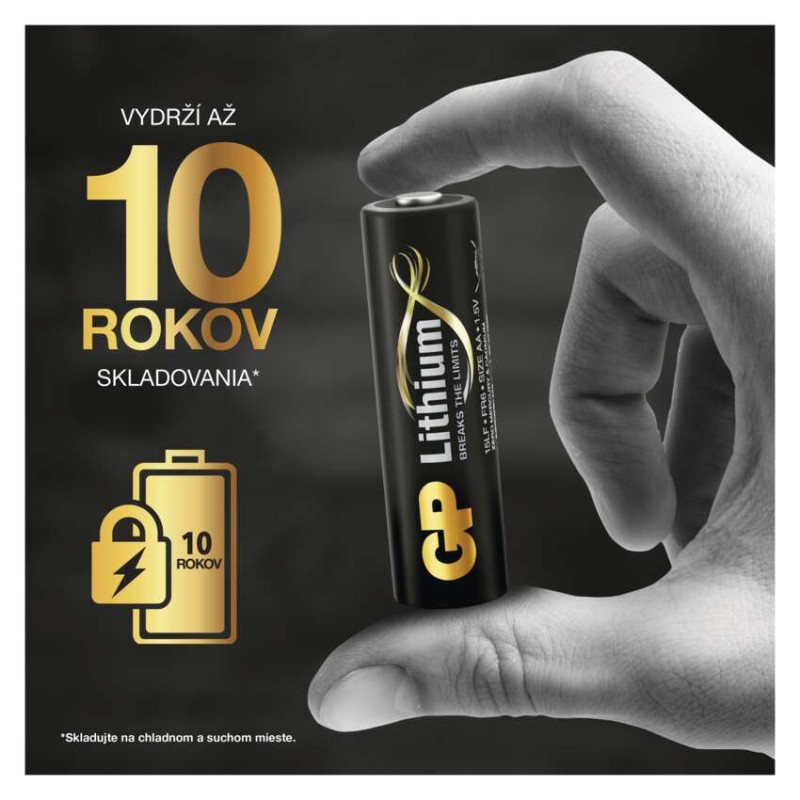 Lítiová batéria GP FR6 (AA), 2 ks