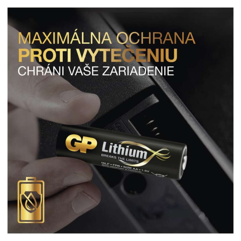 Lítiová batéria GP FR6 (AA), 2 ks
