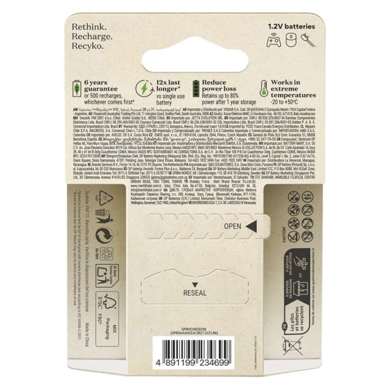 GP Akumulatorek ReCyko 850 AAA (HR03) 6 szt.