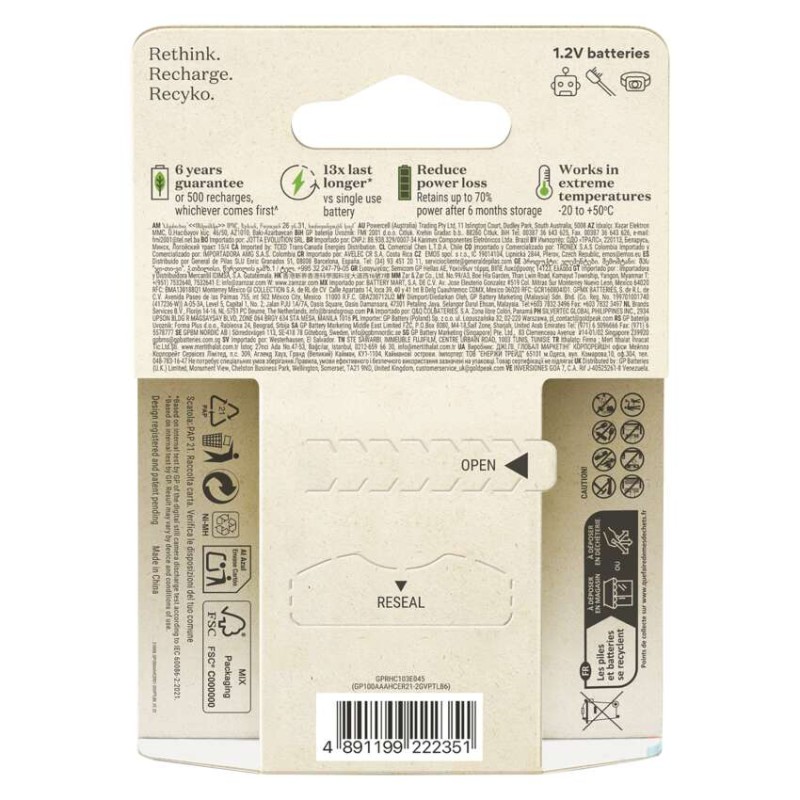 GP Akumulatorek ReCyko 950 AAA (HR03) 6 szt.