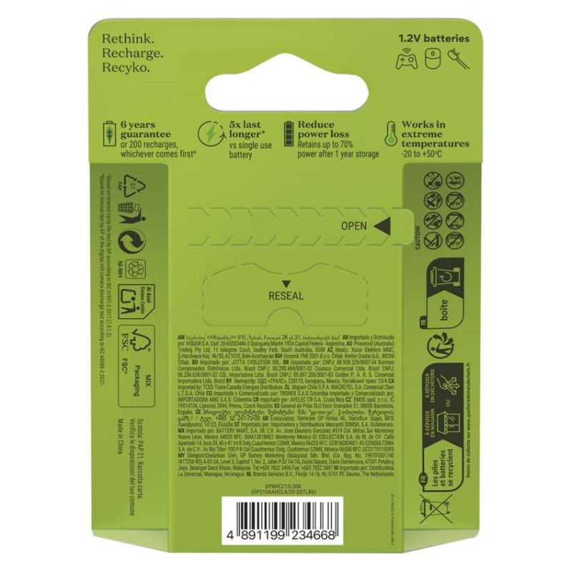 GP akumulatorek Recharge 2100 AA (HR6) 6PP/*MPP