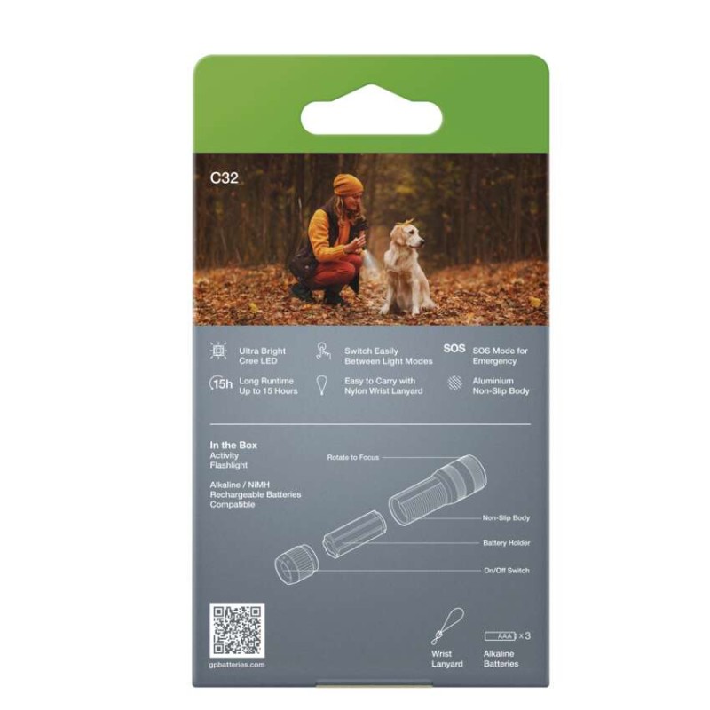 CREE LED ruční svítilna GP Discovery C32, 300 lm