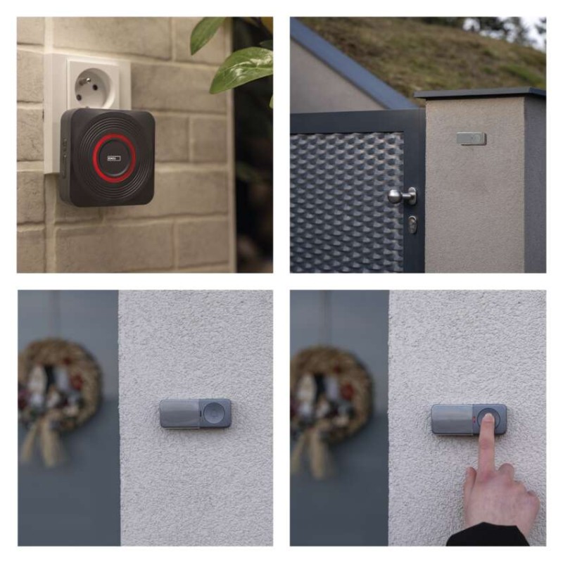 GoSmart Dzwonek bezprzewodowy z WiFi, srebrny