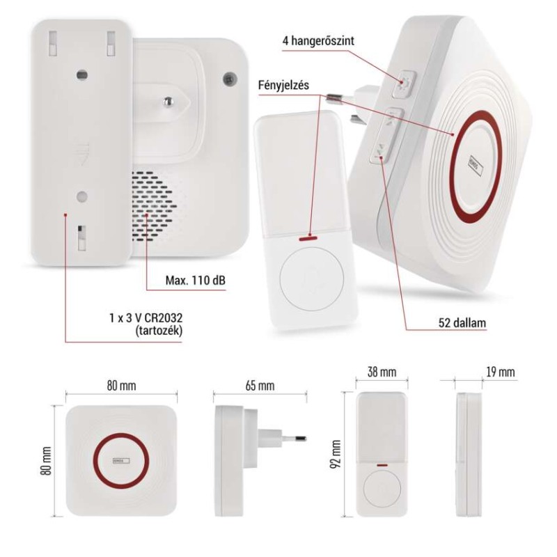 GoSmart Vezeték nélküli csengő P5735WS wifivel