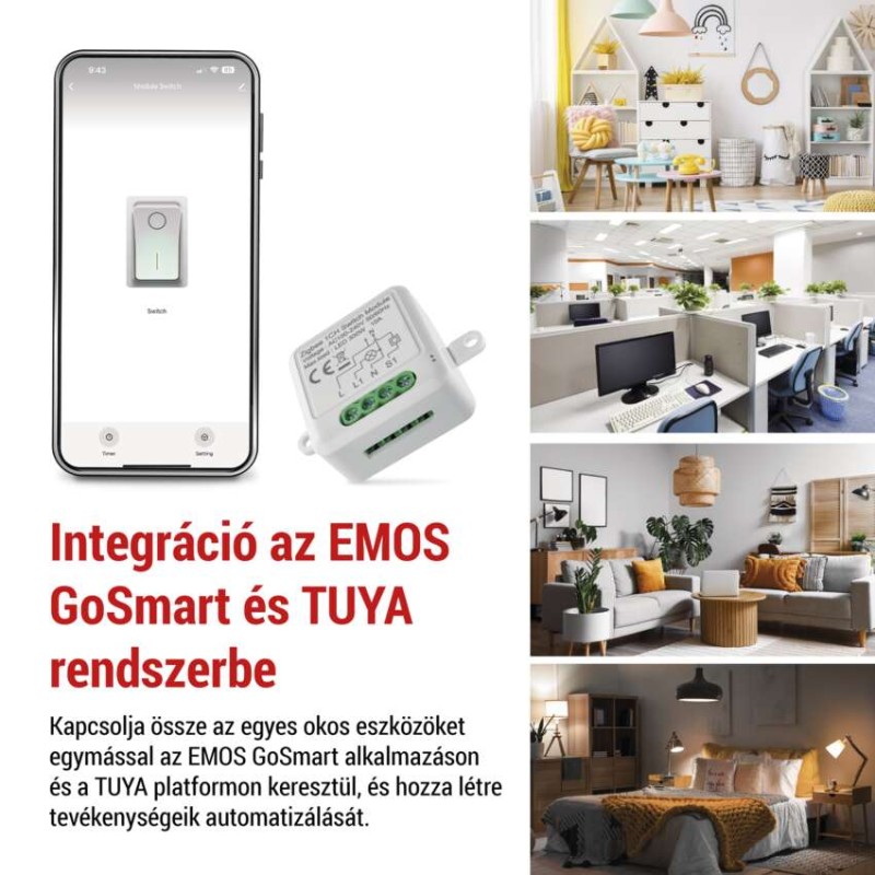 GoSmart kapcsolómodul IP-2101SZ, ZigBee, 1 csatornás