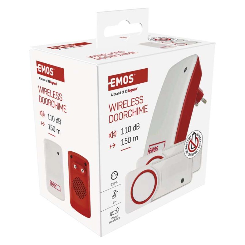 Akuta kodune juhtmevaba uksekell P5750.2T, pistik, 2 nupuga