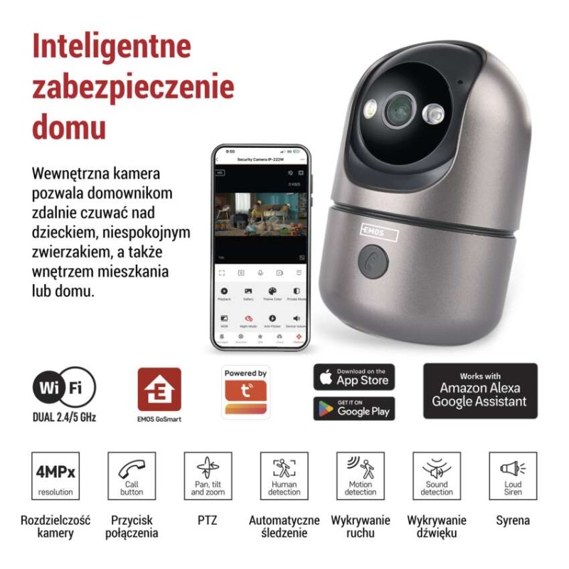 GoSmart Wewnętrzna kamera obrotowa IP‑220W z WiFi